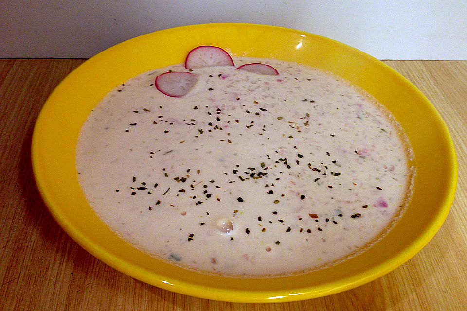 Frischkäse - Radieschen - Suppe