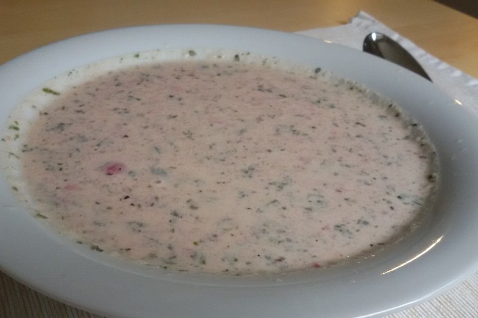 Frischkäse - Radieschen - Suppe