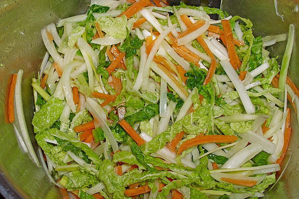 Spaghetti mit Gemüse - Julienne