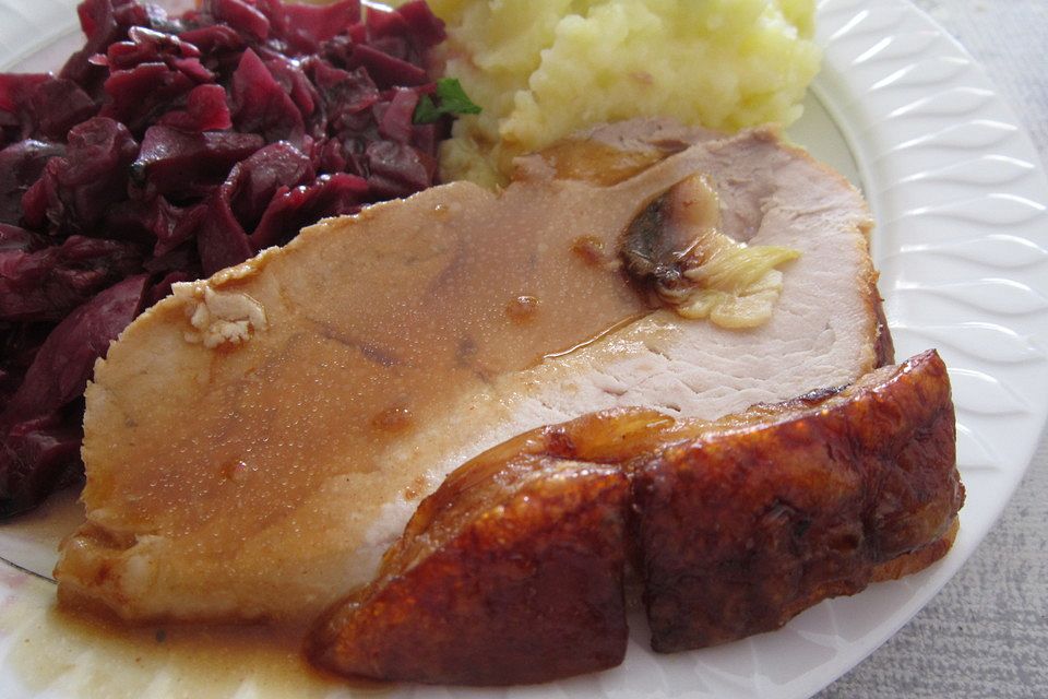 Krustenbraten mit Knoblauch