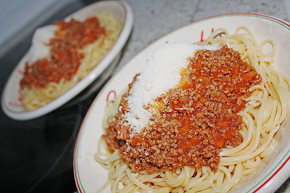 Scharfe Spaghetti Bolognese