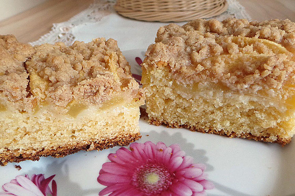 Apfelkuchen mit Zimtstreuseln