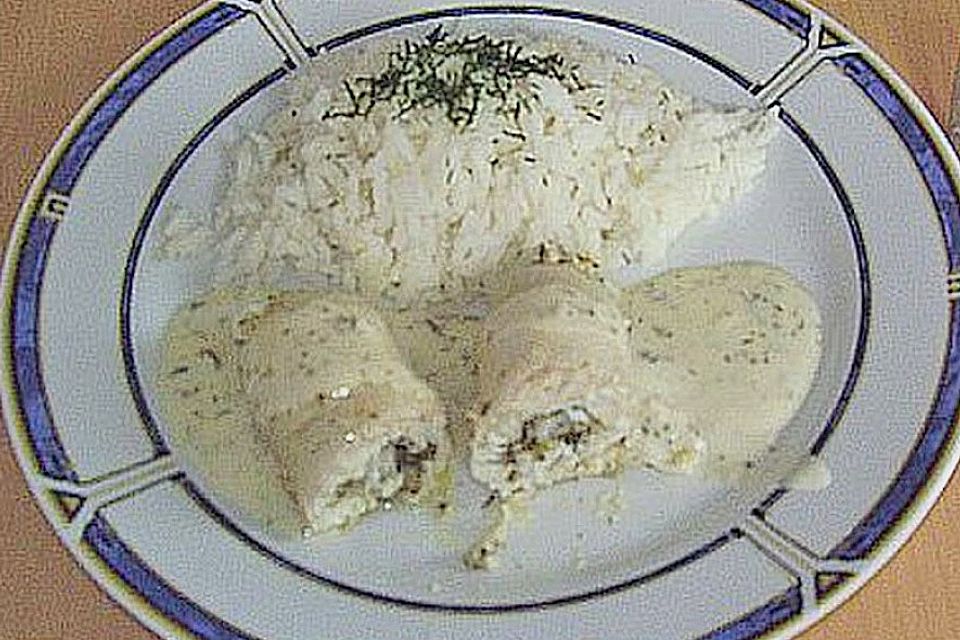 Fischroulade mit Senfsoße