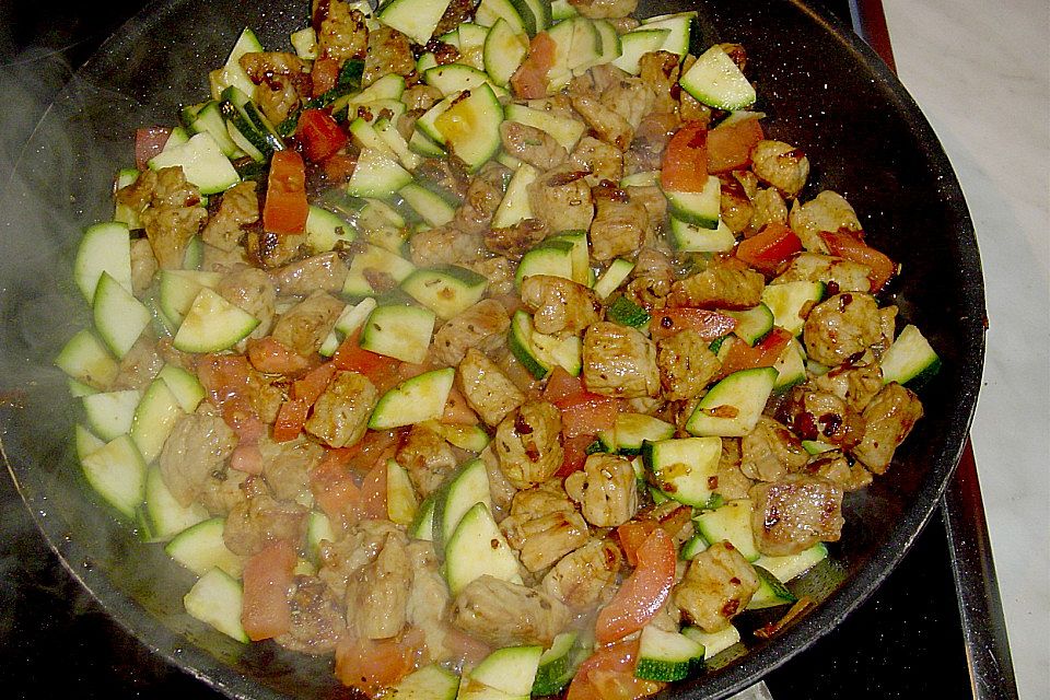 Zucchini - Puten - Pfanne