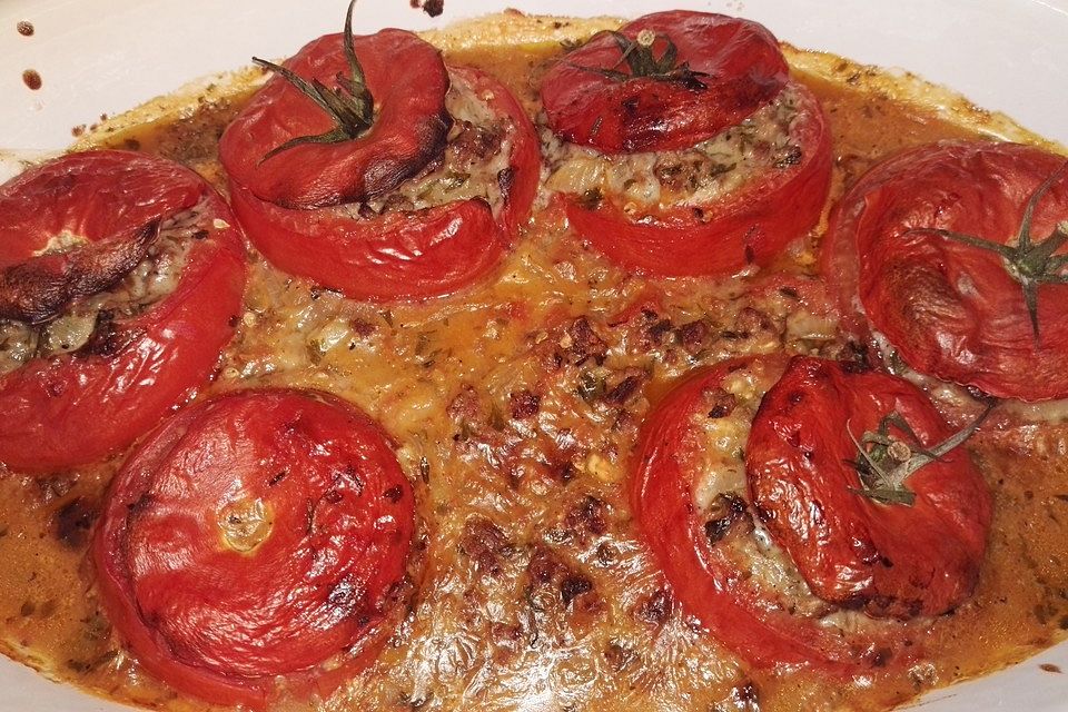 Gefüllte Tomaten mit Hackfleisch