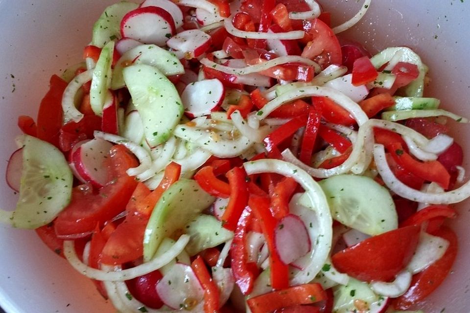 Tomaten - Paprika Salat