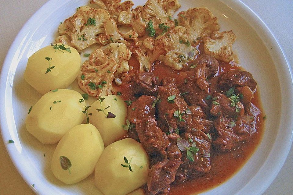 Blumenkohlscheiben gebraten