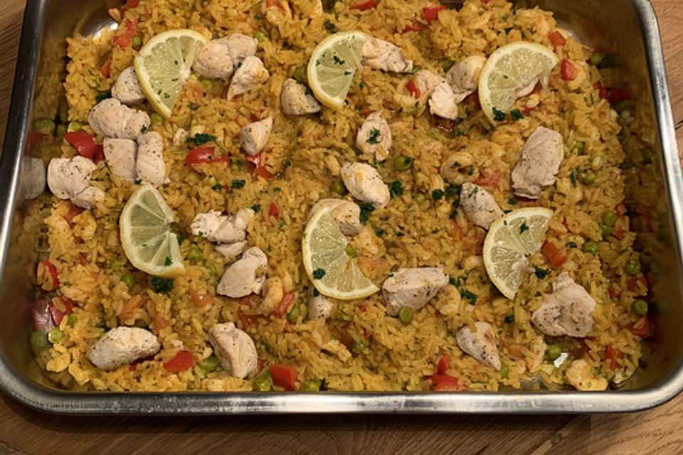 Hähnchen Paella