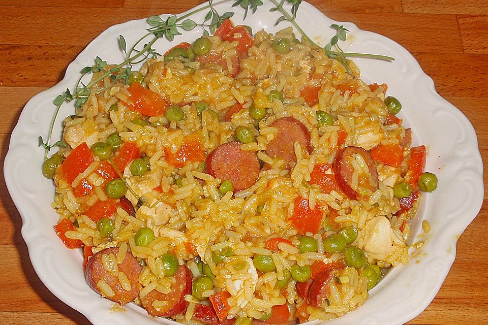 Hähnchen Paella