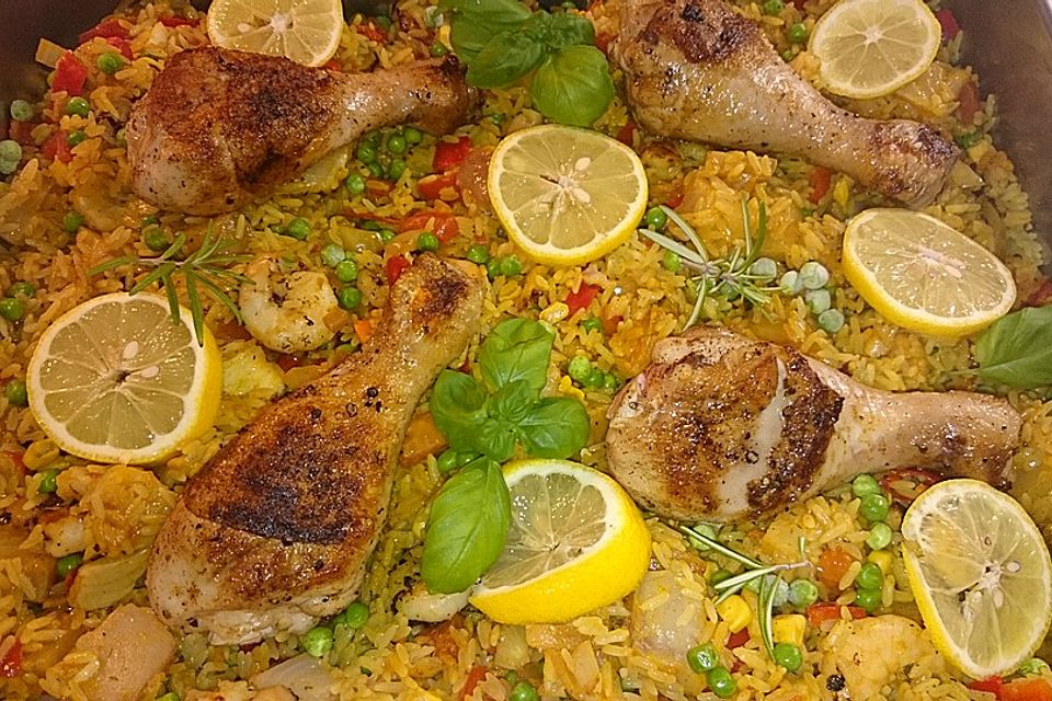 Hähnchen Paella