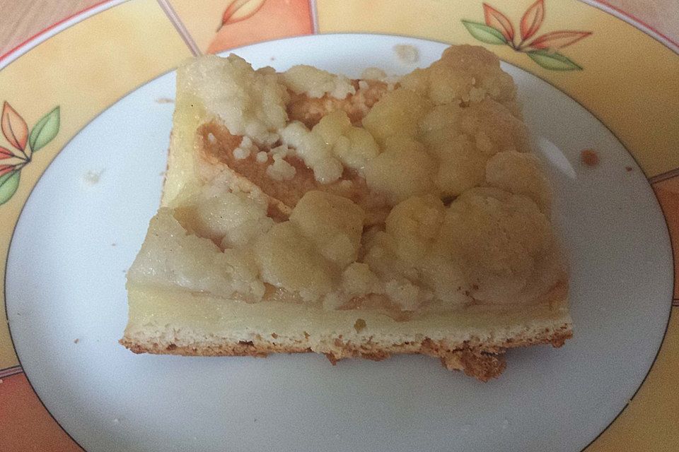 Apfelkuchen mit Puddingfüllung