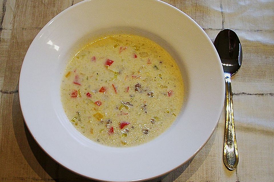 Hackfleisch - Käse - Suppe