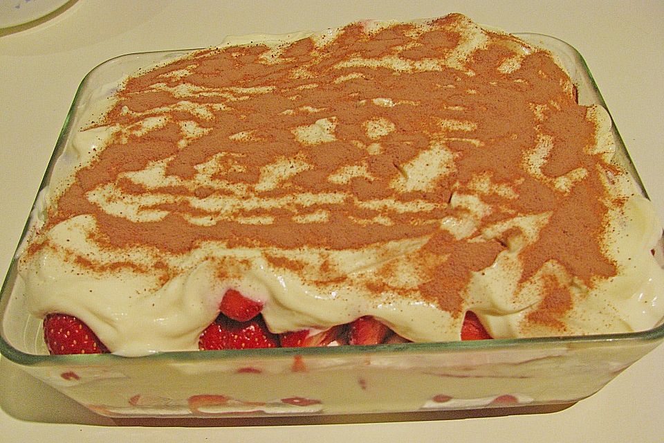 Erdbeertiramisu ohne Eier