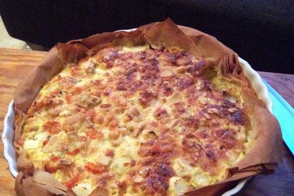 Spargelquiche mit Parmesan