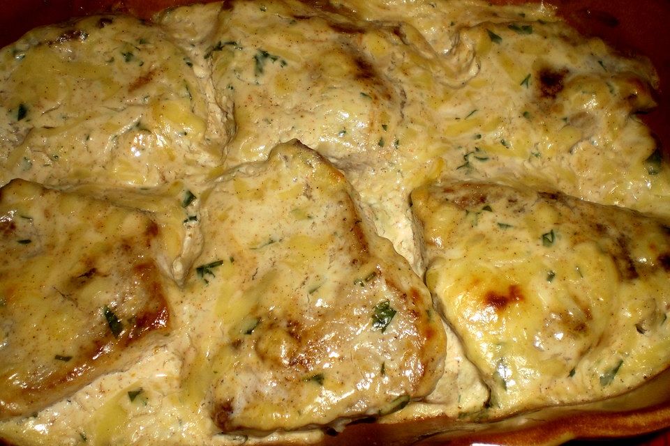 Bratkartoffelauflauf mit Schnitzel