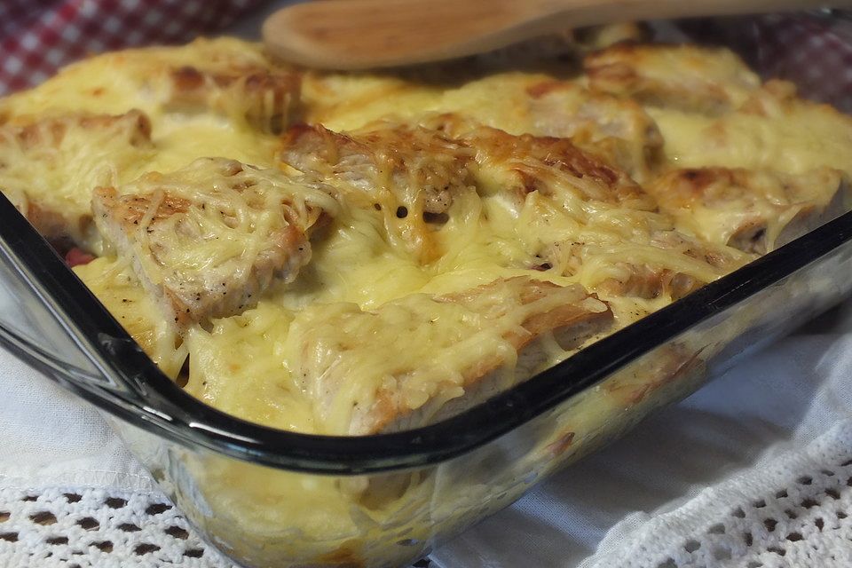 Bratkartoffelauflauf mit Schnitzel