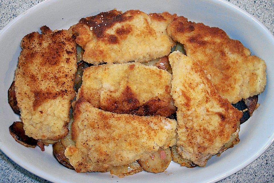 Bratkartoffelauflauf mit Schnitzel