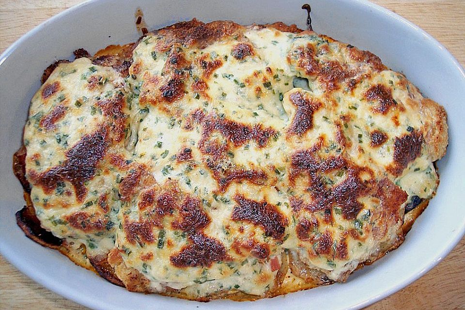 Bratkartoffelauflauf mit Schnitzel