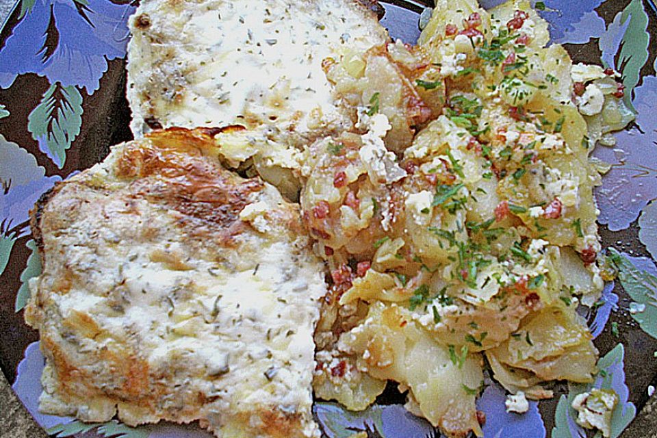 Bratkartoffelauflauf mit Schnitzel