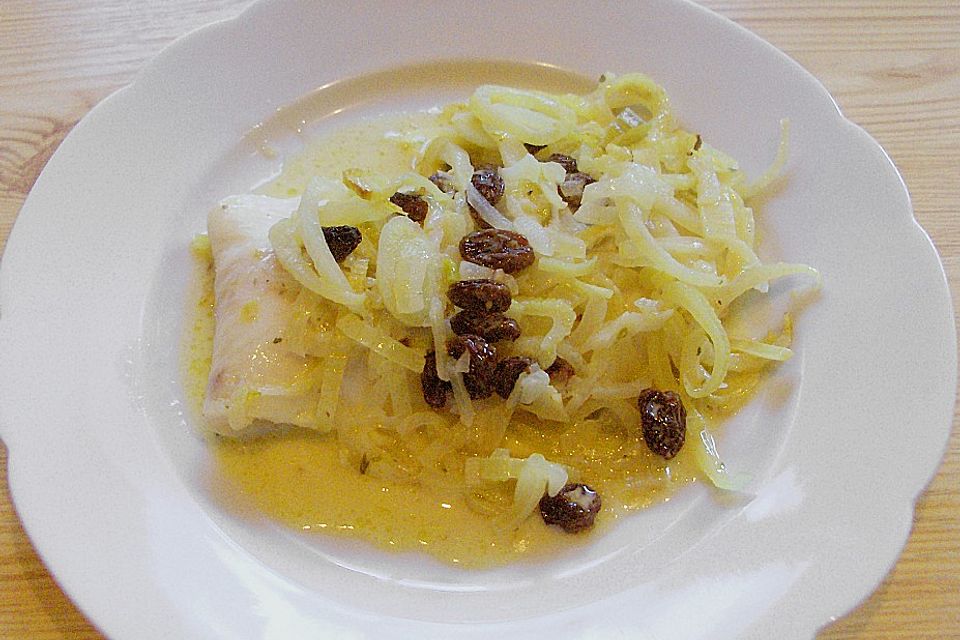 Hähnchenbrust in Fenchel - Orangensahne