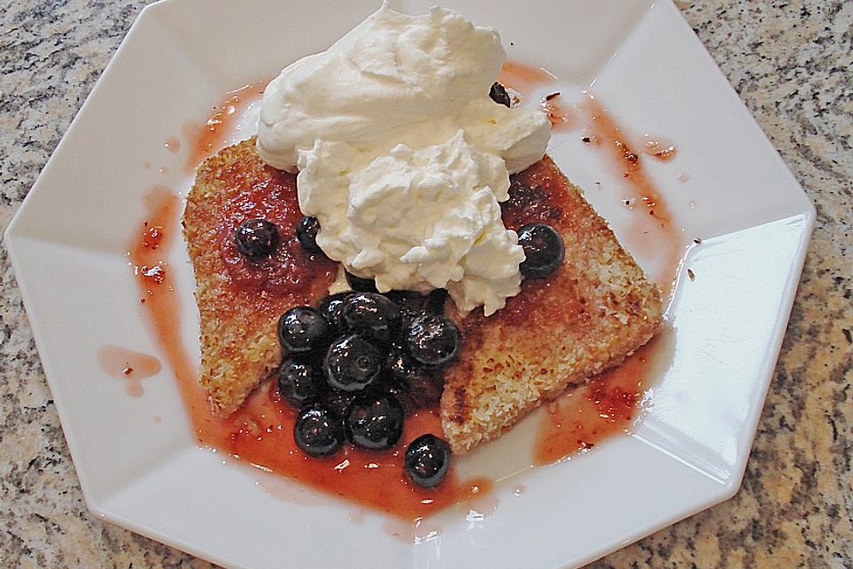 Kokosecken mit Heidelbeeren