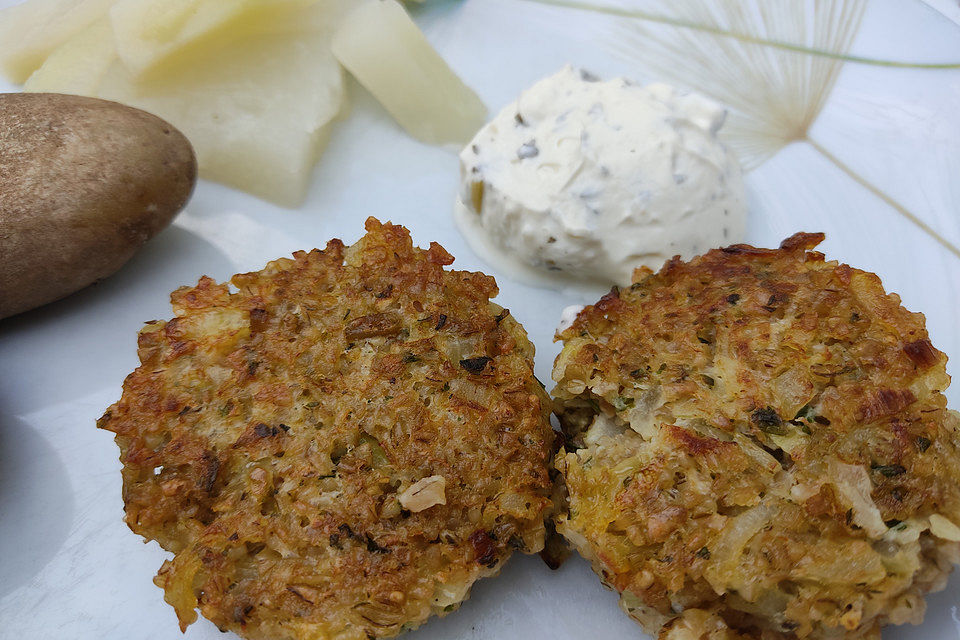 Grünkern-Frikadellen mit Joghurtsauce