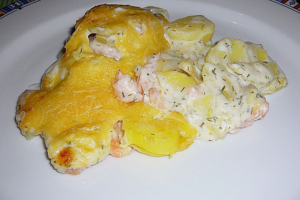 Kartoffelauflauf mit Lachs