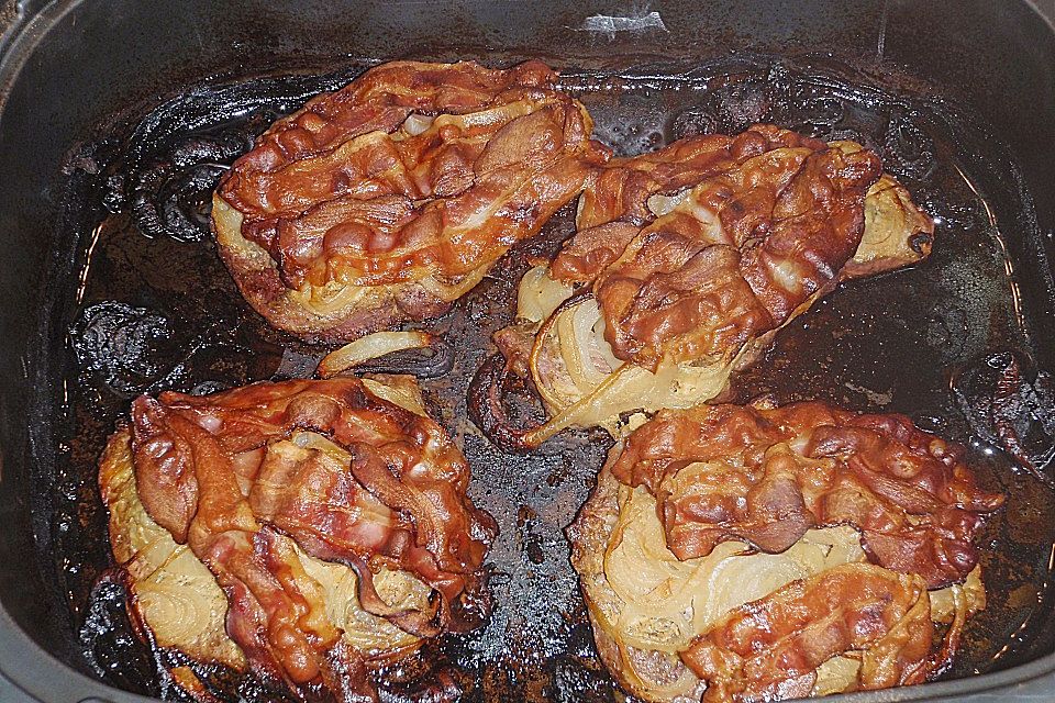 Nackensteaks auf dem Blech