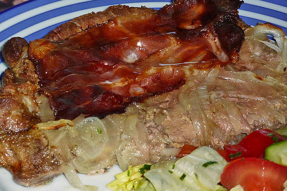 Nackensteaks auf dem Blech