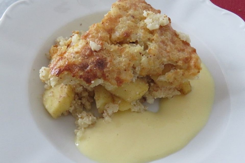 Reisauflauf mit Vanillesauce