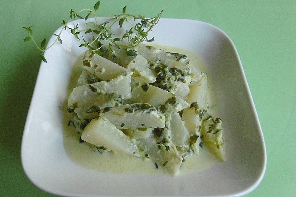 Kohlrabigemüse mit Spinat