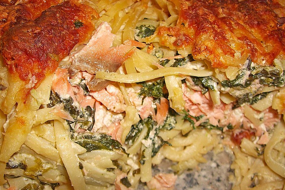 Lachs - Spinat - Lasagne