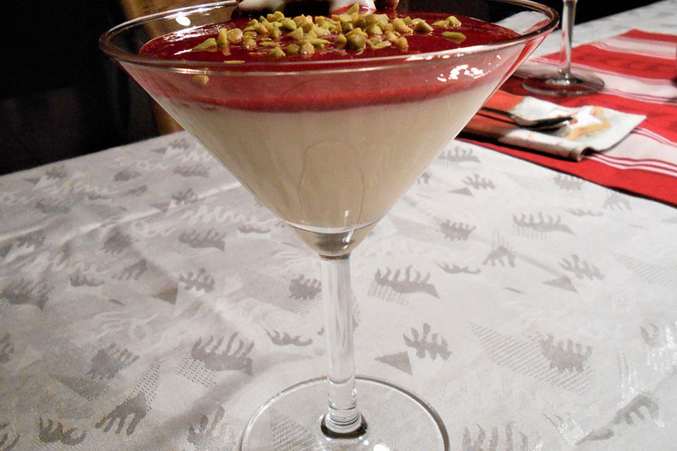 Panna cotta mit Erdbeersauce