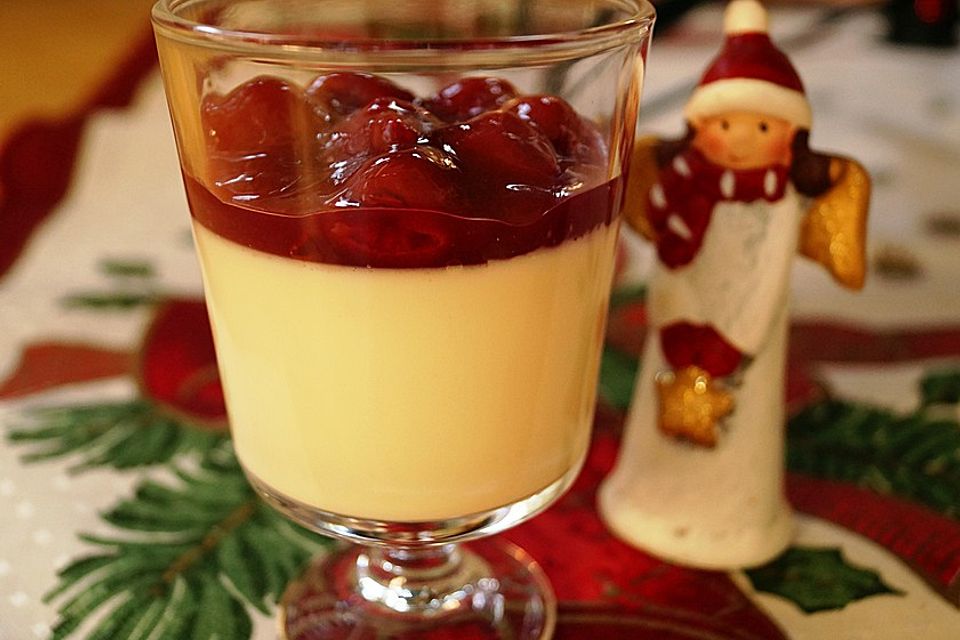 Panna cotta mit Erdbeersauce