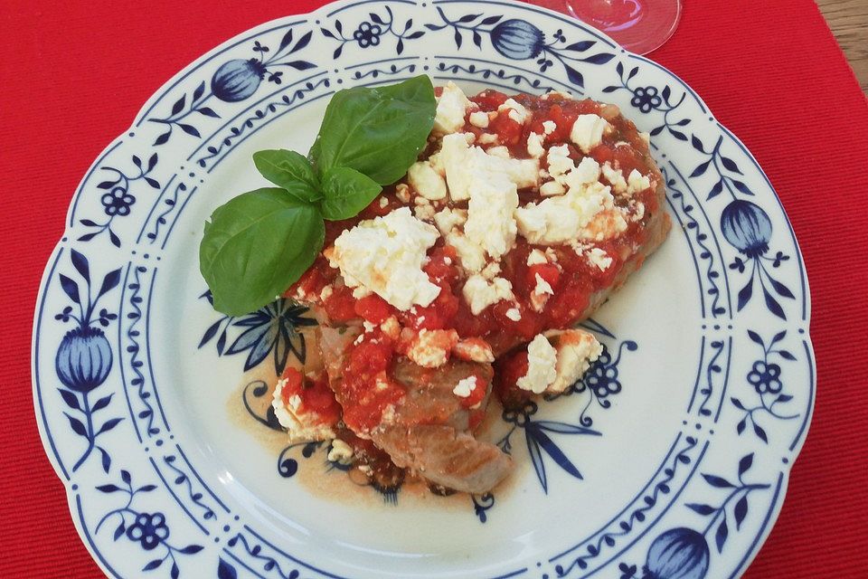 Thunfischsteak mit Feta - Tomaten