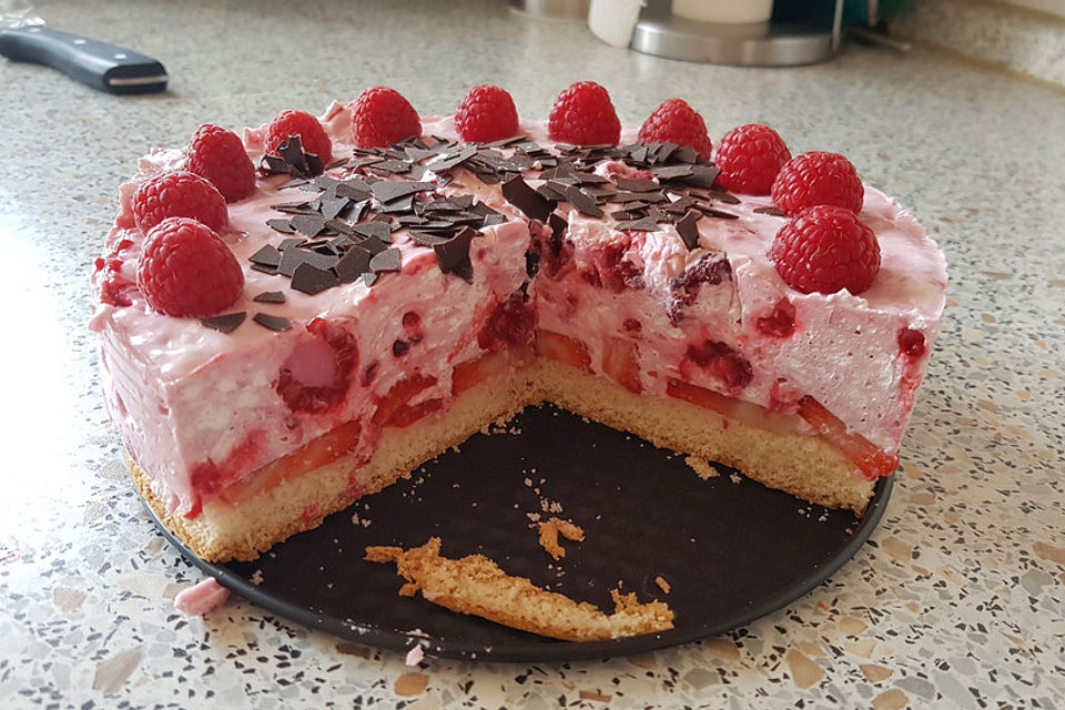 Super schnelle Himbeertorte