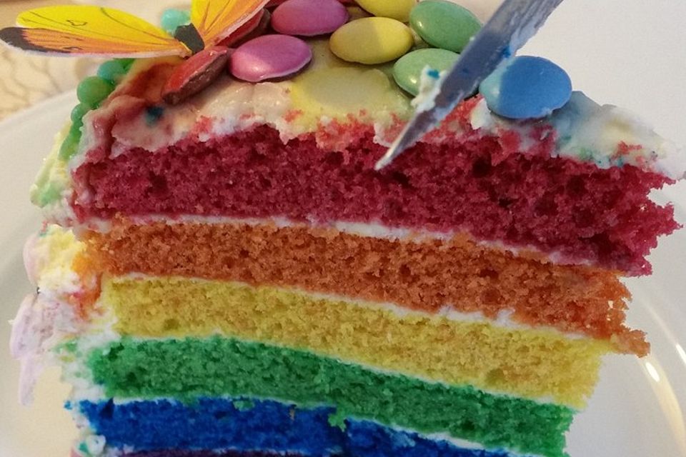 Regenbogenkuchen