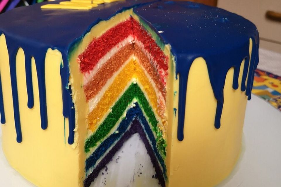 Regenbogenkuchen