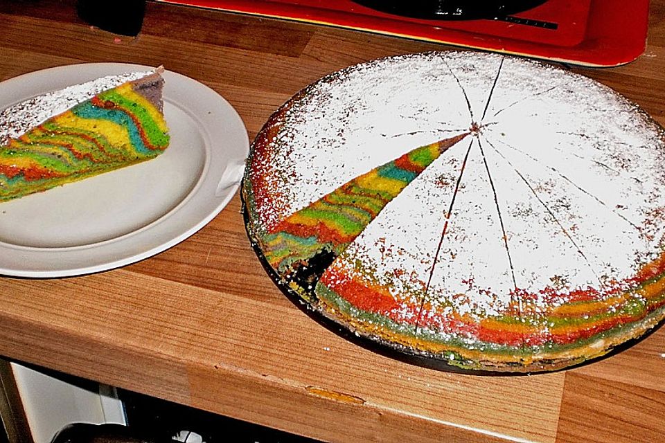 Regenbogenkuchen