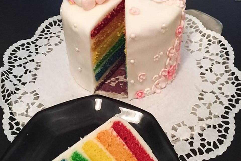 Regenbogenkuchen