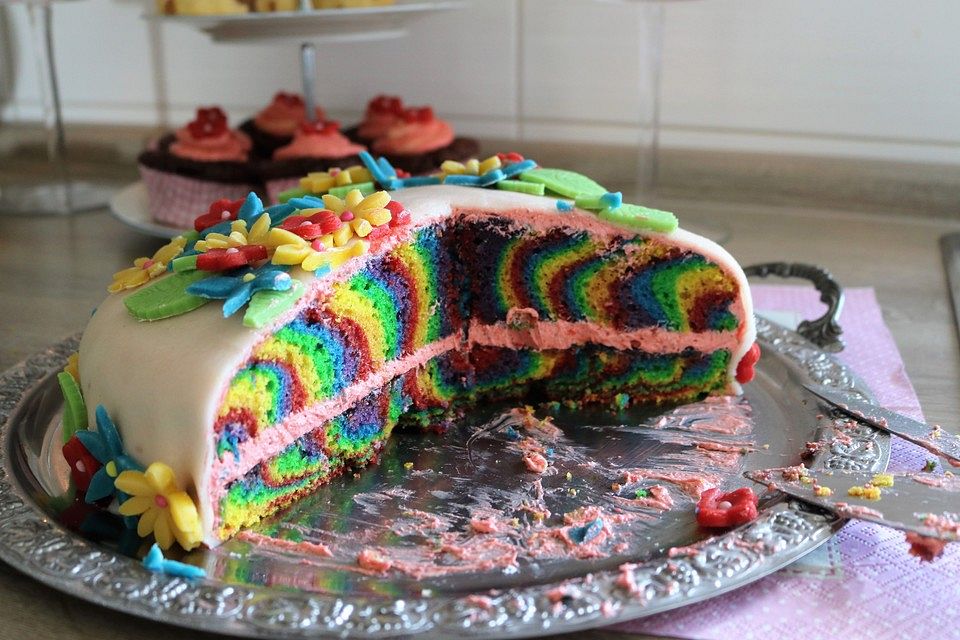 Regenbogenkuchen