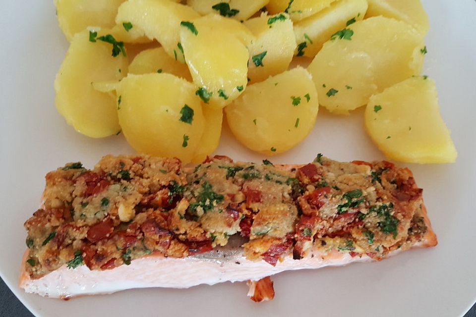 Seelachs mit Tomatenkruste