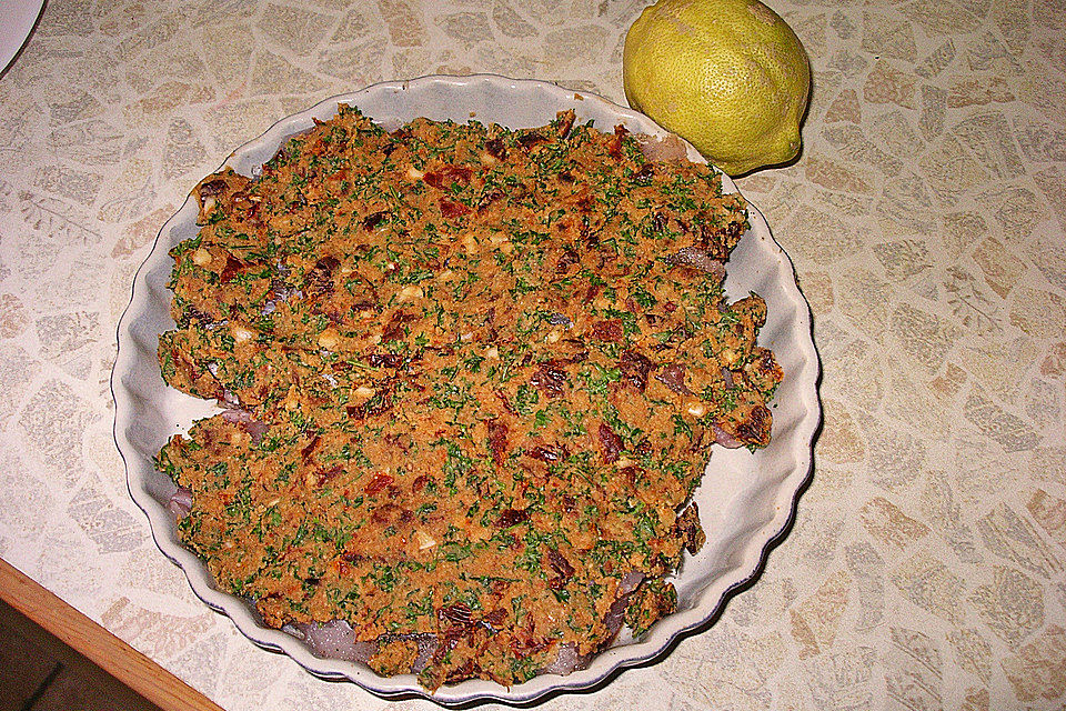 Seelachs mit Tomatenkruste