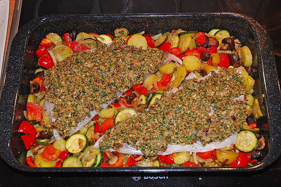 Seelachs mit Tomatenkruste