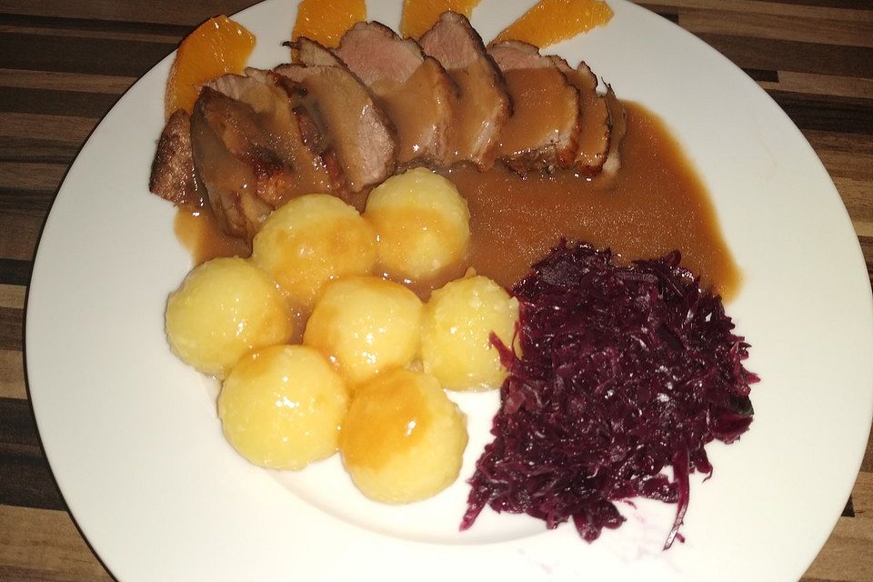 Entenbrustfilets mit Orangensoße