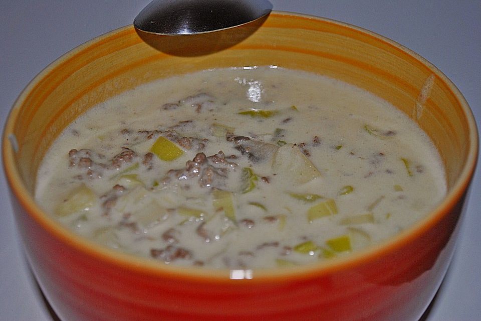 Champignon - Lauch Käsesuppe