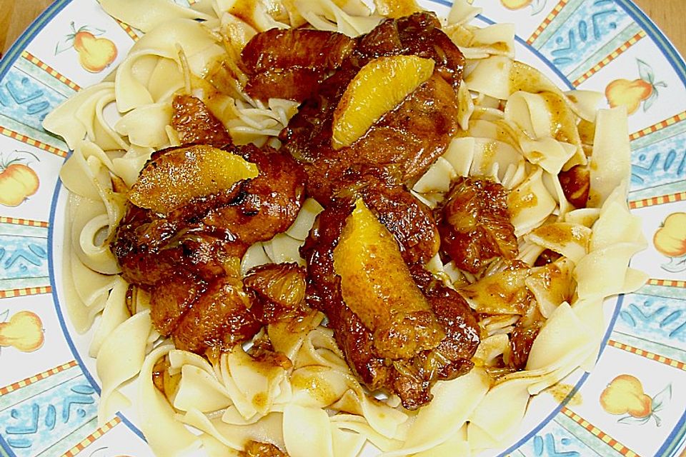 Schweinemedaillons mit Orangensauce