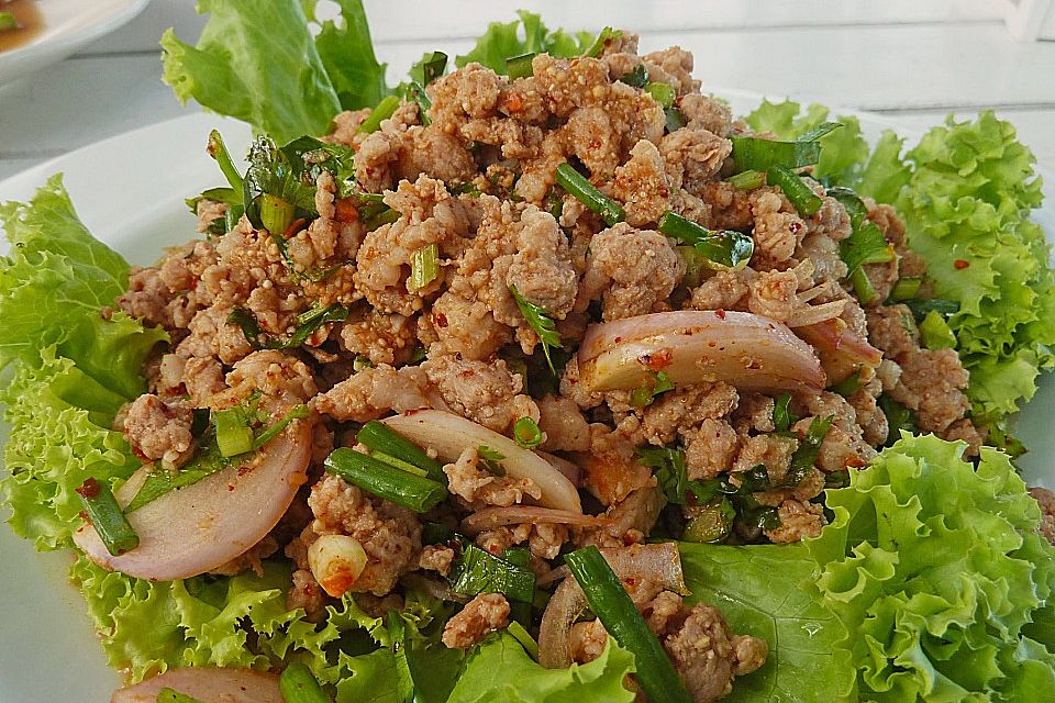 Thailändischer Schweinehackfleischsalat