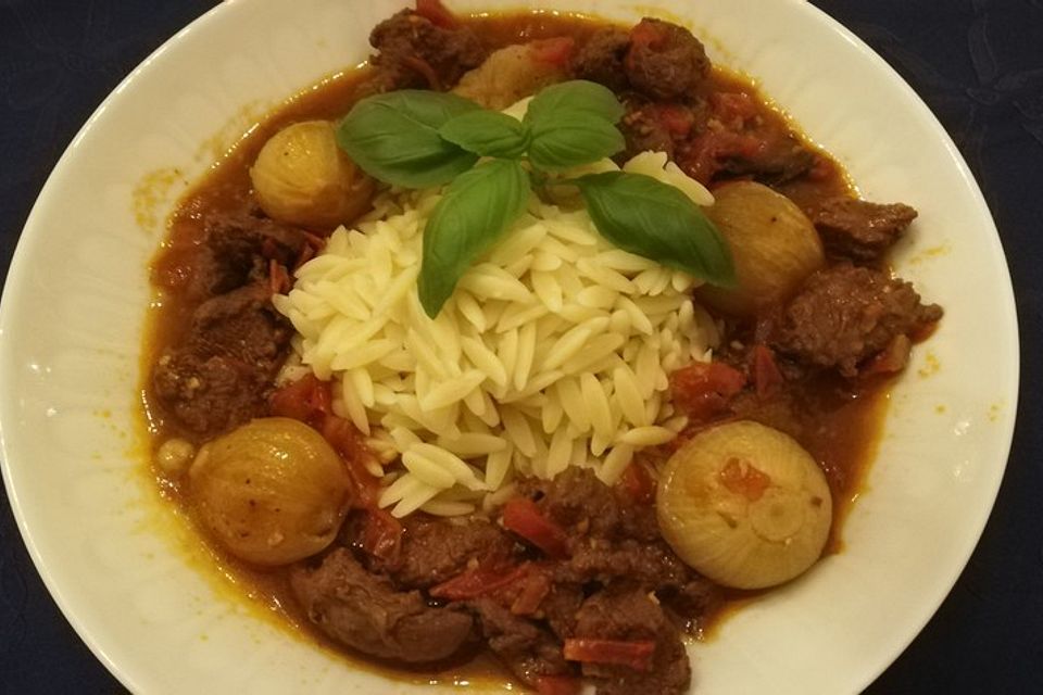 Lamm - Stifado mit Kritharaki