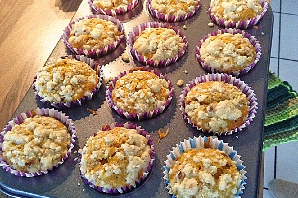 Kürbismuffins mit Äpfeln